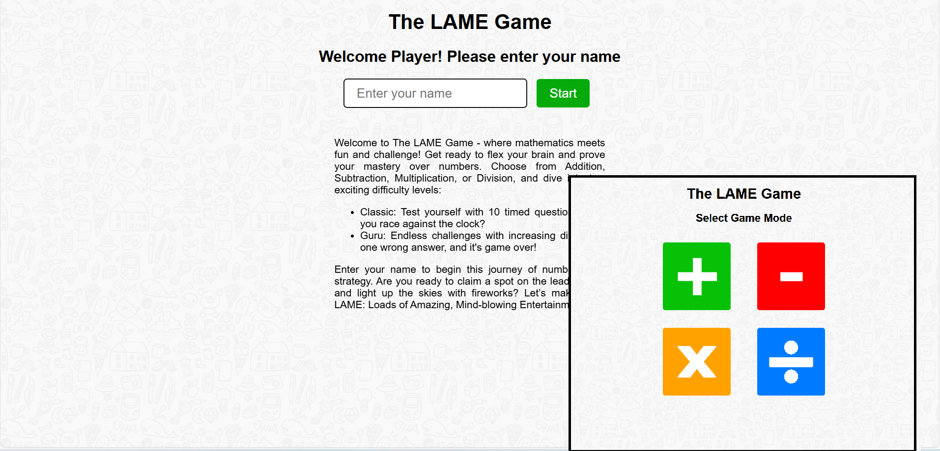 The LAME Game